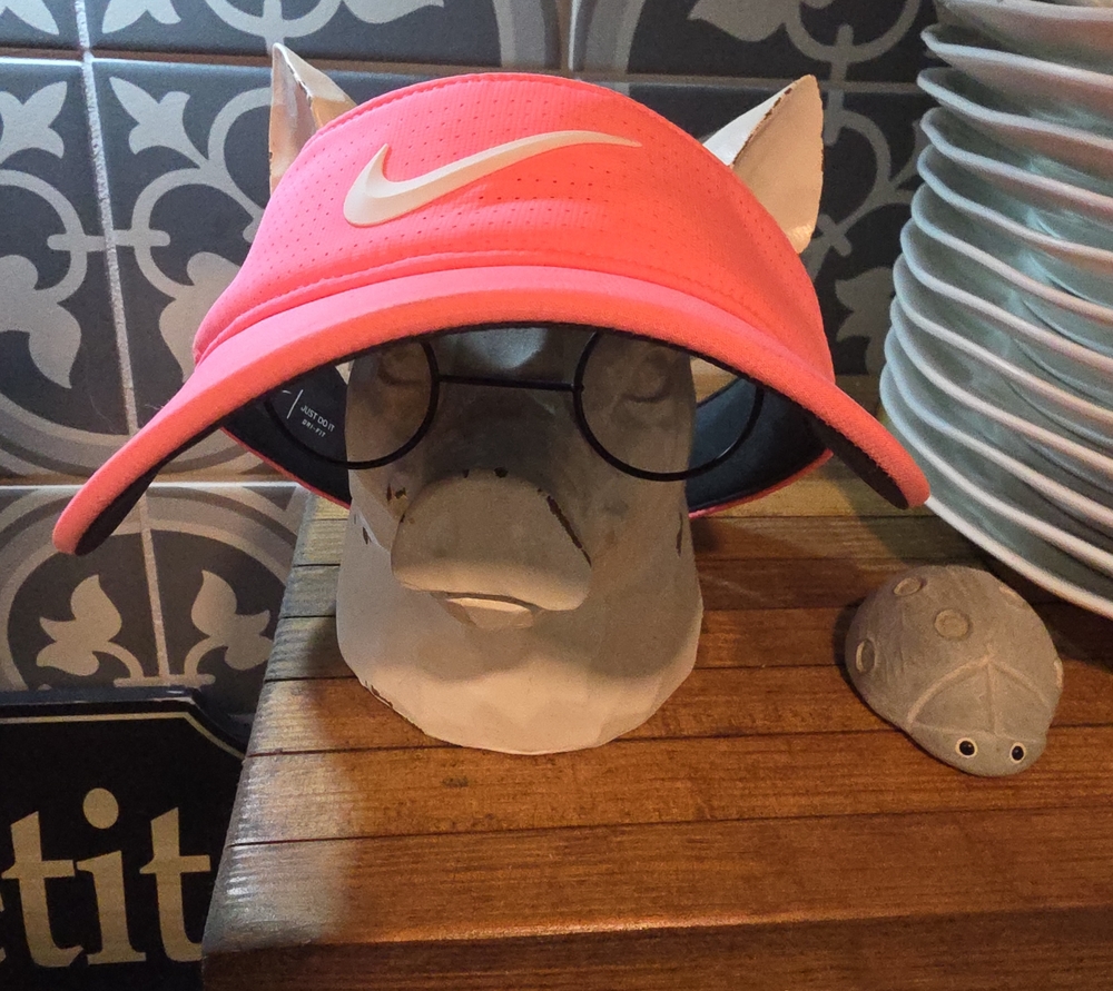 Nike Coral Pink Performance Visor with White Swoosh